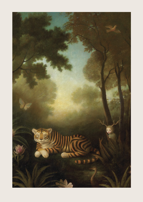 Sleeping Tiger Greeting Card by Stephen Mackey - Click Image to Close